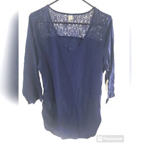 Old Navy Maternity 3/4 Sleeve Shirt Blue XL